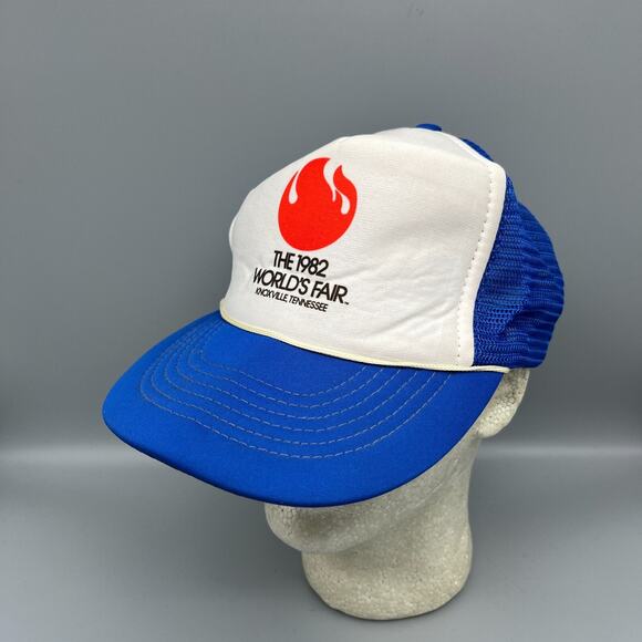 1982 Worlds Fair Hat Knoxville Tennessee Mens Adjustable Traucker 1980s Vintage - Picture 1 of 8